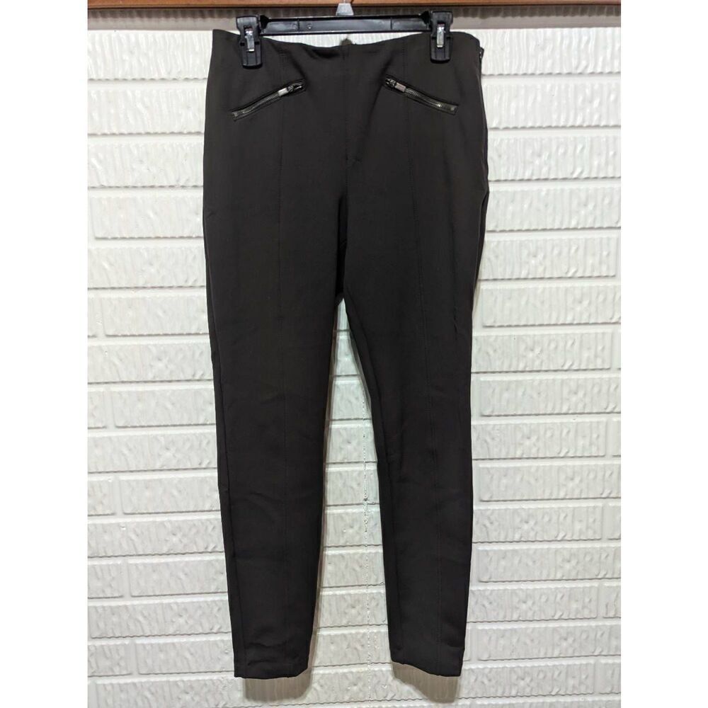 Worth New York Women's Dark Brown Knit Stretch Straight-Leg Pants Size S